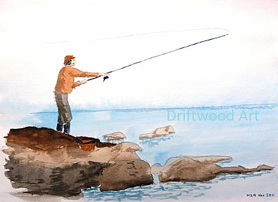 fly fishing sketch